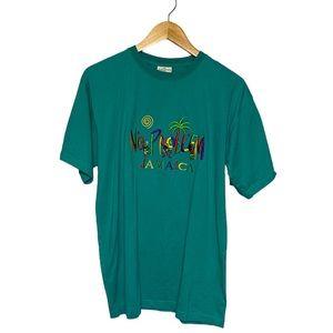 Jamaica No Problem Super T Embroidered Colorful Short Sleeve T-Shirt Size XL